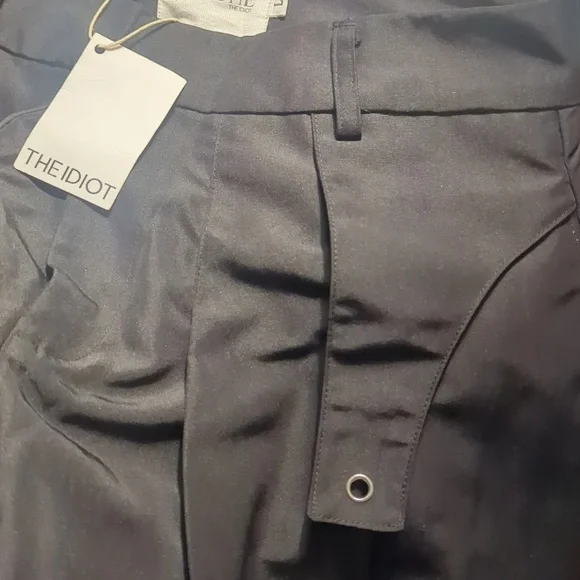 REDONE byTHE IDIOT Best Selling Pleated Eyelet Trousers Black Nwt Sz Large Men's - Picture 10 of 10